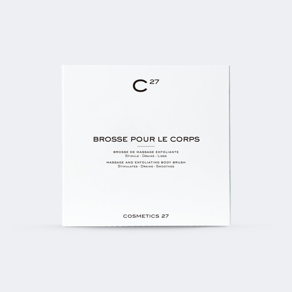 Boîte blanche de la brosse pour le corps