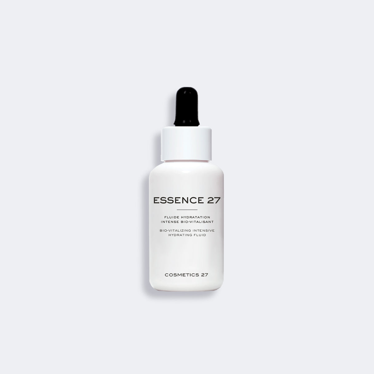Essence 27 dropper bottle on a light gray background