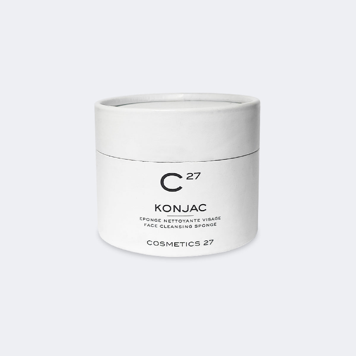 Boîte cylindrique blanche de l'éponge Konjac