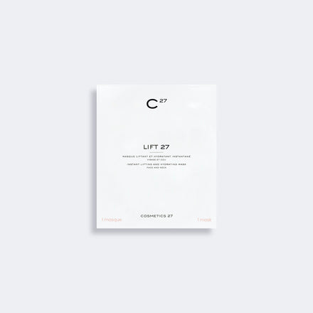 Lift 27 mask packet on a light gray background